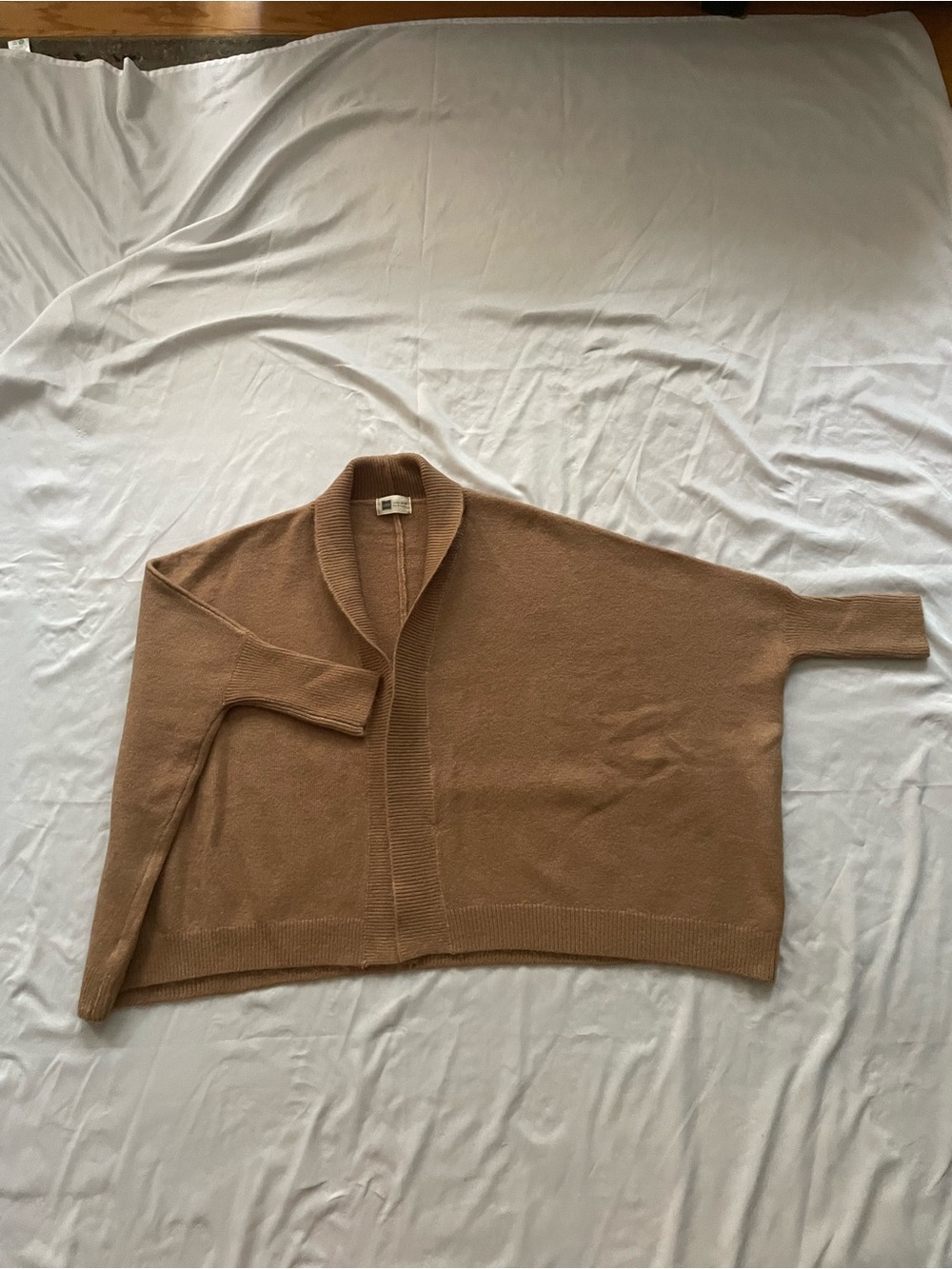 Women’s Cardigan Sweater with Short Dolman Sleeves, One Size, Lovely Camel Color